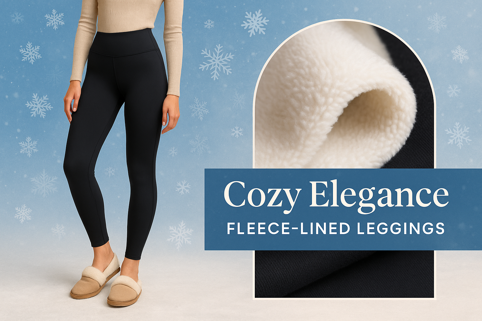 troca aquele texto por este: Cozy Elegance Fleece-Lined Leggings